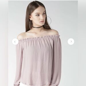 forever 21 pink Bardot off the shoulder top